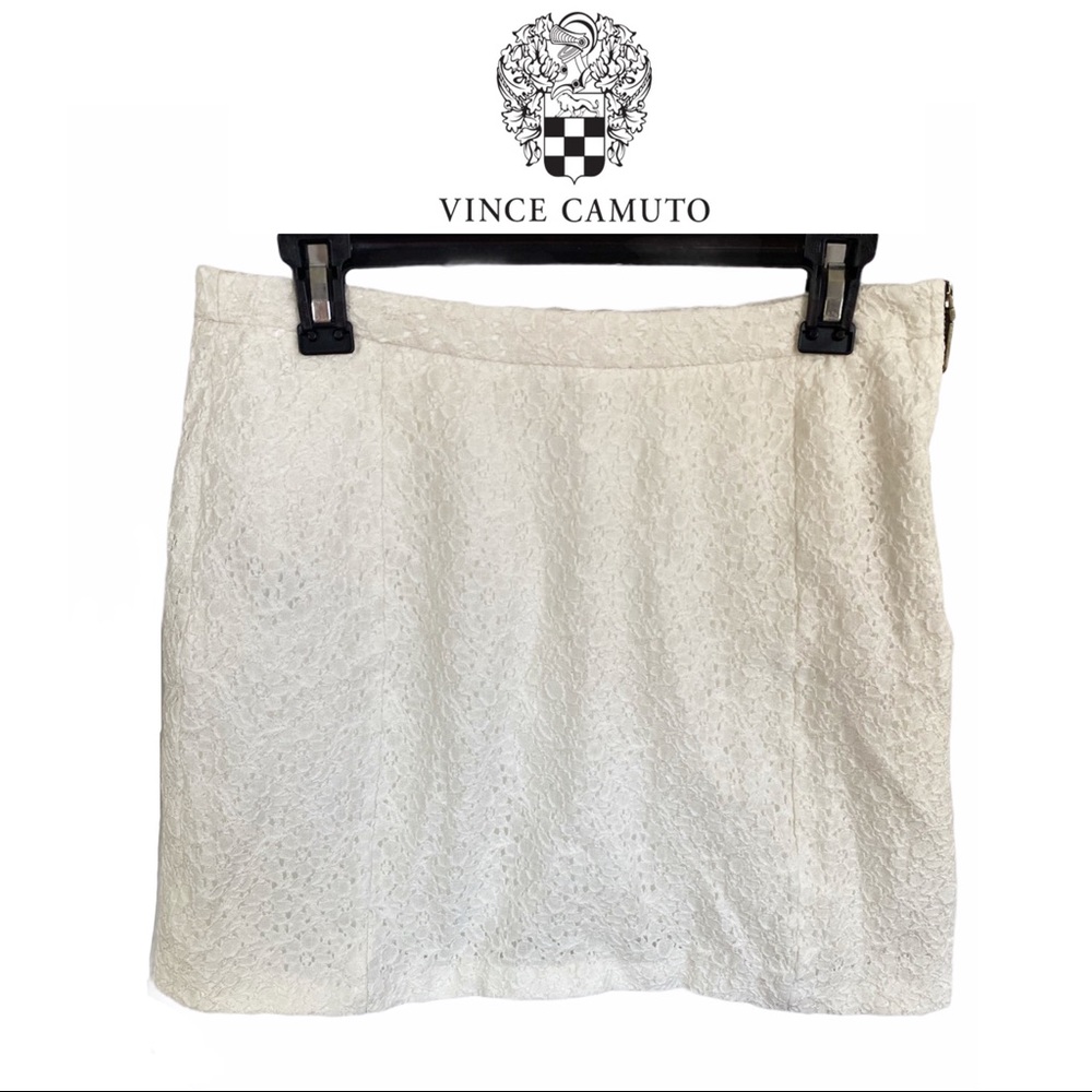 VINCE CAMUTO White Eyelet Lace Mini Skirt Women size 6